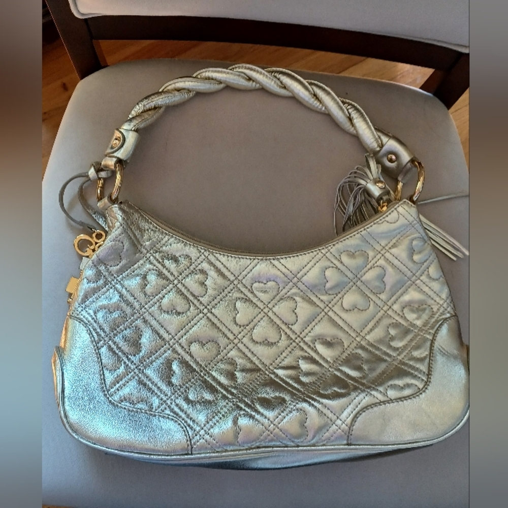 Bobby By Sharif Champagne Gold Quilted Shoulder Bag 25 Anniversary - Picture 3 of 8